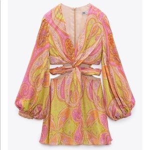 Zara Cut-out printed dress